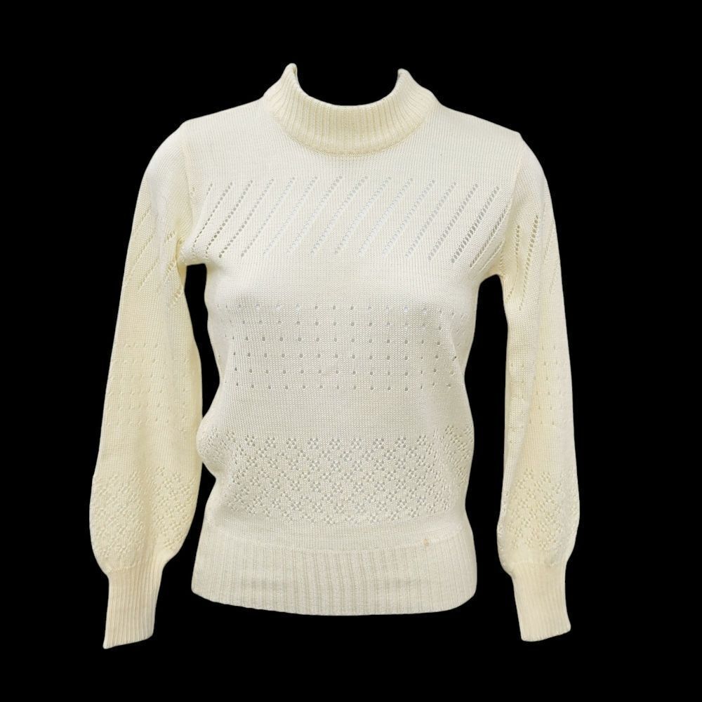 2/$20 Y2K Cream Colour Knitted Sweater Top Size: XS